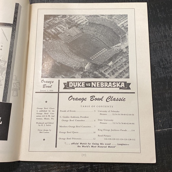 RARE 1955 Nebraska Vs. Duke Orange Bowl Football Program! - Picture 7 of 10